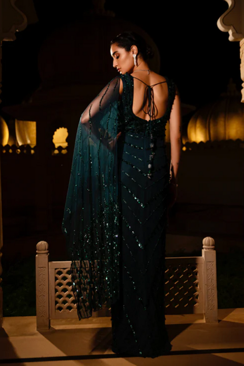 embellished Saree Gown