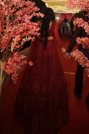 Surabhi Chopra Red embellished lehenga