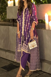 Mulmul Pima Suvasi Purple Kurta set