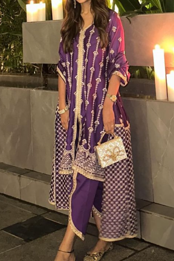 Mulmul Pima Suvasi Purple Kurta set