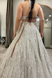 Surabhi Chopra white embellished lehenga