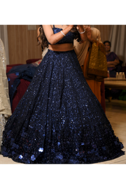 Surabhi Chopra blue embellished lehenga set