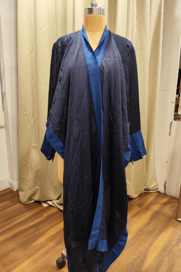 Payal Khandwala blue silk cape