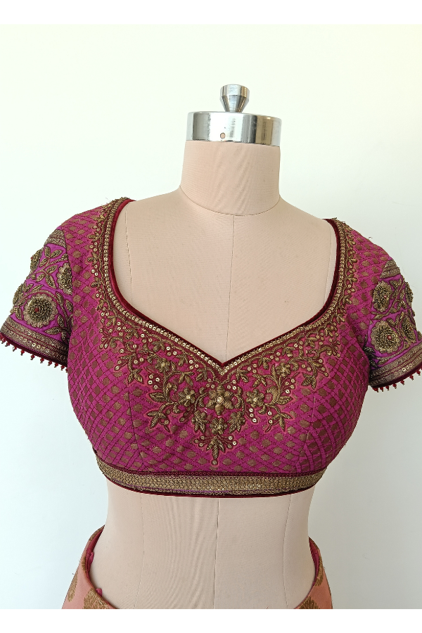 Rani Pink Brocade lehenga set