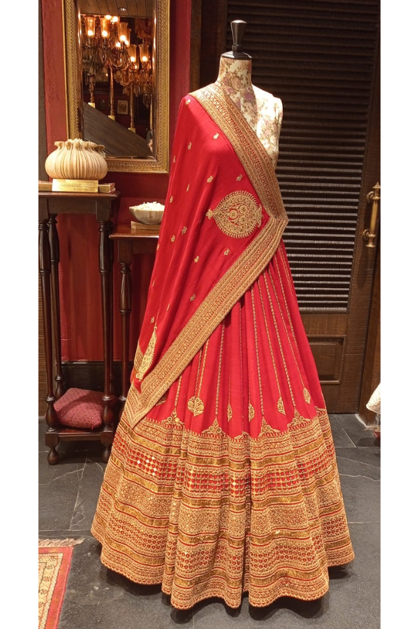 Sabyasachi red bridal lehenga