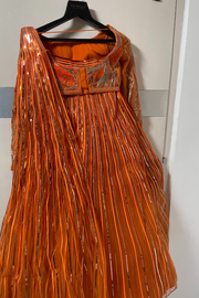 AMIT AGGARWAL Neon Orange  lehenga Set