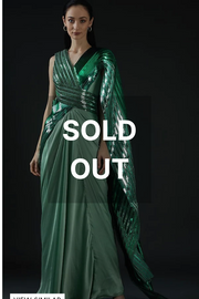 Amit aggarwal green saree gown