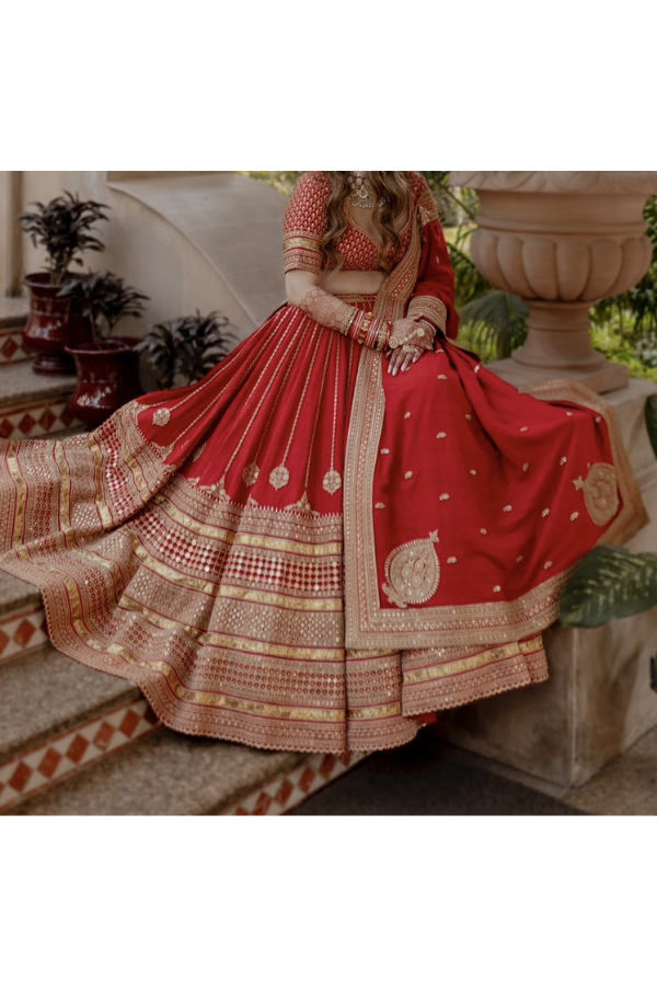 Sabyasachi red bridal lehenga