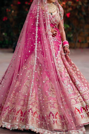 Rimple & Harpreet pink embroidered lehenga