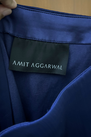 Amit aggarwal blue Pre-Stitched Saree Set