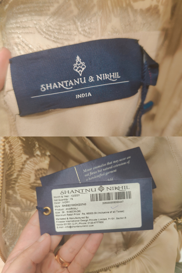 Shantanu & Nikhil Ivory georgette anarkali