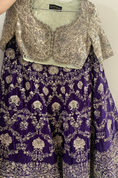 Jayanti Reddy Purple embroidered lehenga