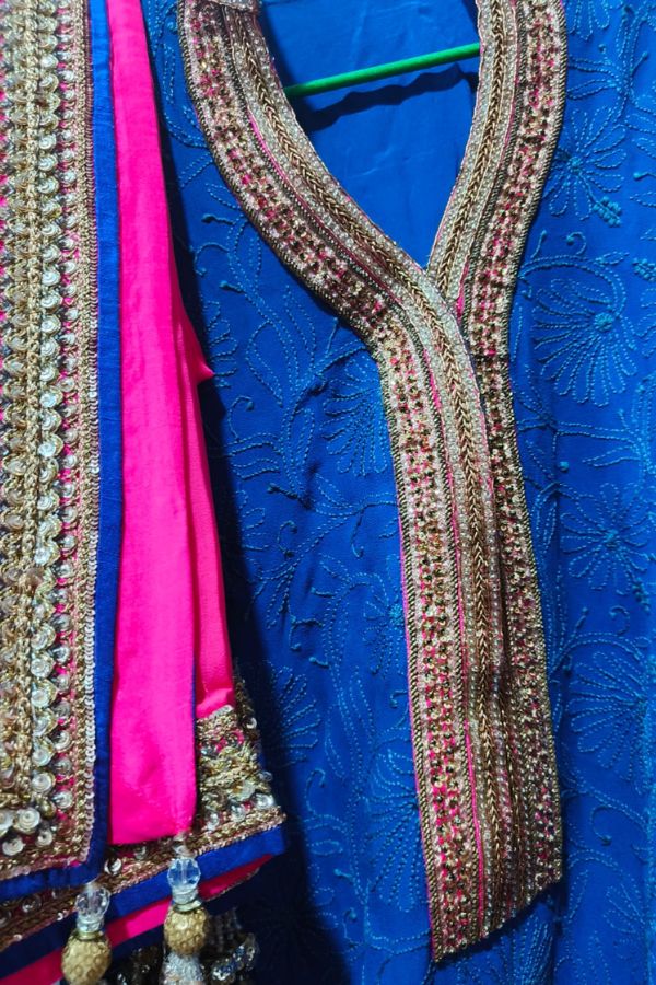 MANISH MALHOTRA blue embroidered suit set