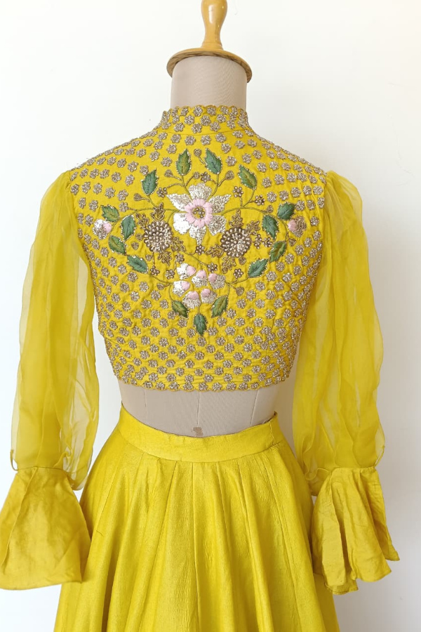 Yellow Floral lehenga set