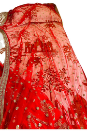 Sabyasachi Red embroidered bridal lehenga