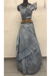 Gaurav Gupta Sea blue sculpted lehenga set