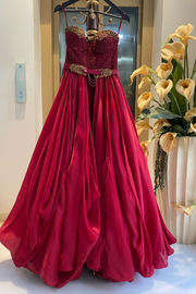 Shantanu & Nikhil Red Sweetheart Gown