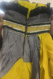 Shantanu & nikhil yellow & Grey gown