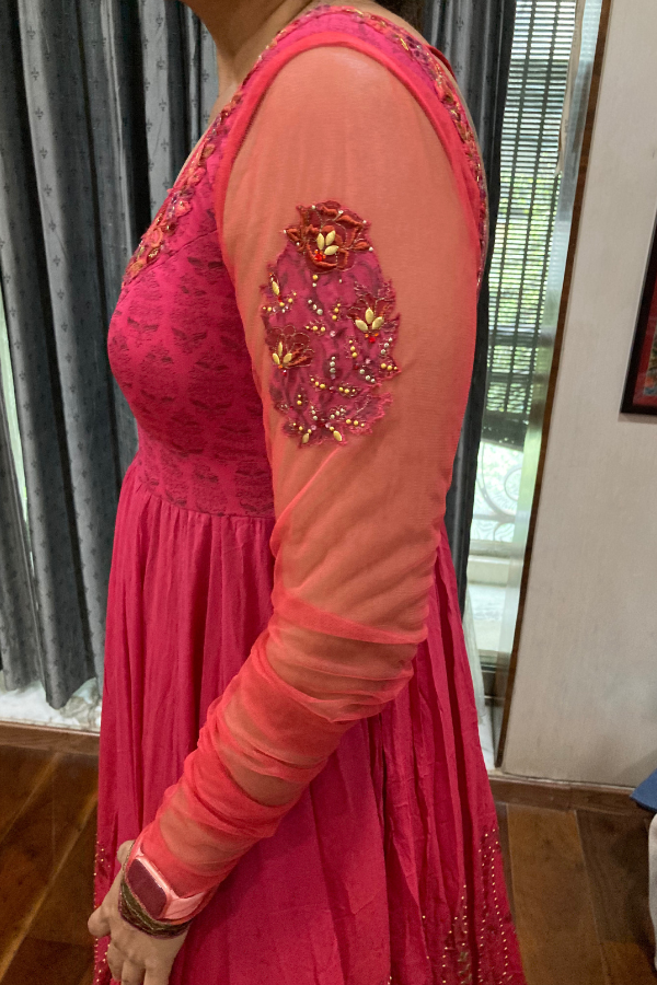 Tarun Tahilani fuchsia anarkali set