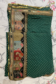 Sabyasachi Green chiffon saree