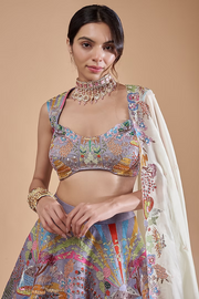 Aisha Rao Lavender Kasab Satin Embellished Lehenga Set