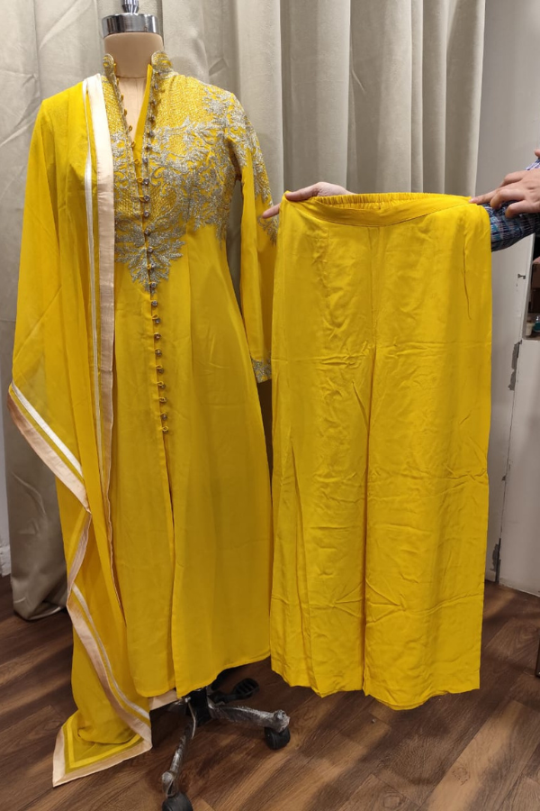 ASAL by Abu Sandeep yellow kurta set