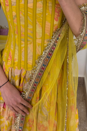 Yellow Sequinned Corset  Lehenga Set