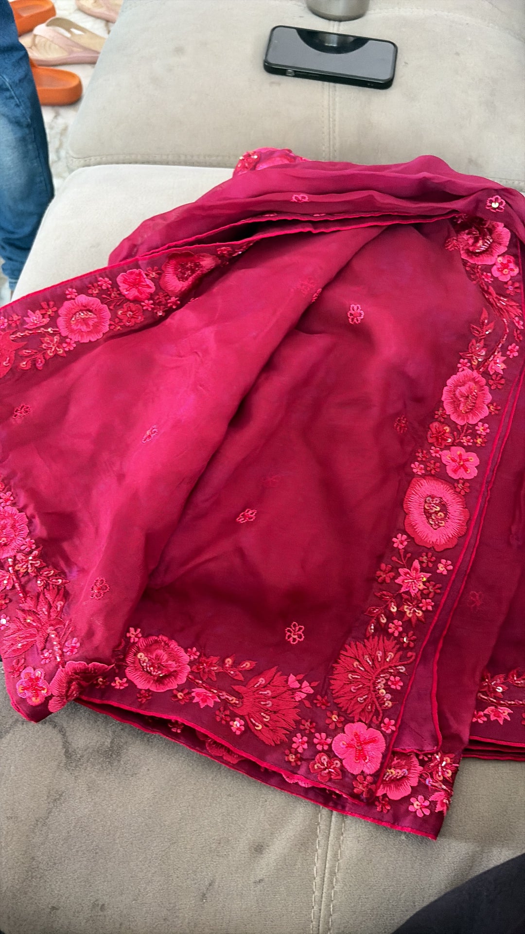 Mishru Floral Embroidered Lehenga Set