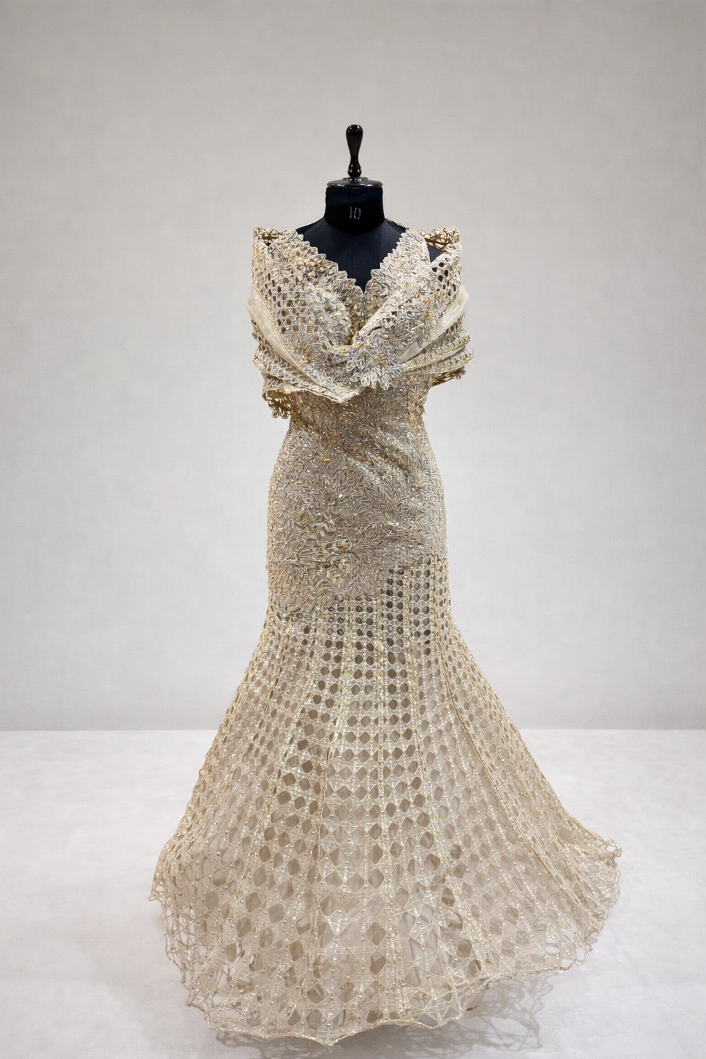 Varun & Nidhika Embellished Gold Mermaid Gown