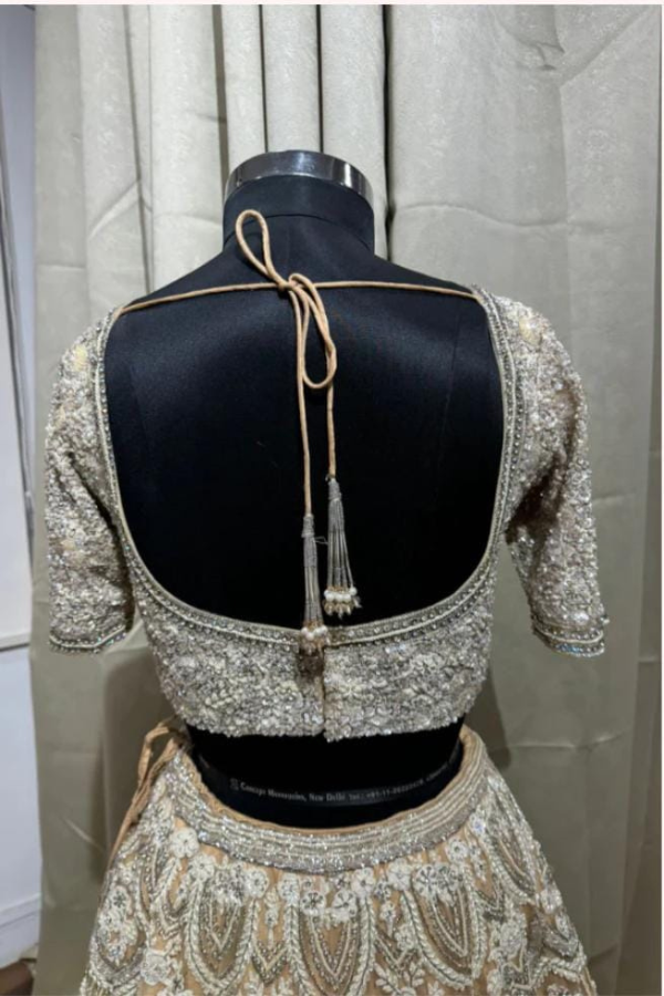 Beige Embroidered heavy lehenga set