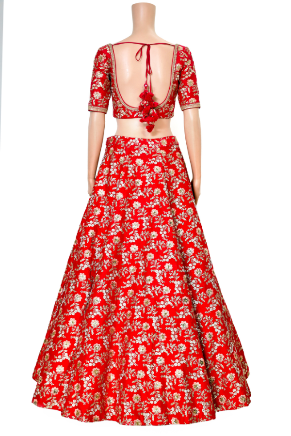 Sabyasachi red embroidered lehenga