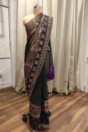 Anamika Khanna black net saree