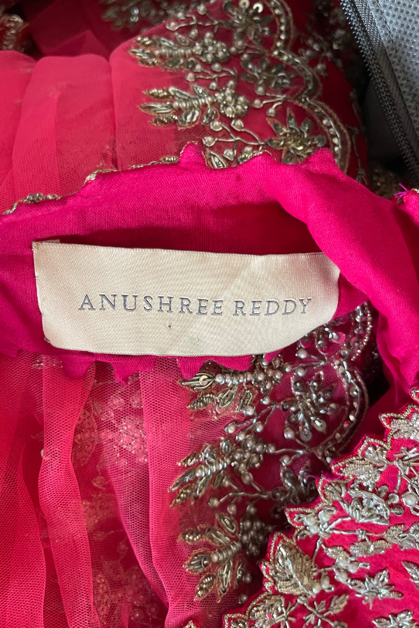 ANUSHREE REDDY Red embroidered lehenga set