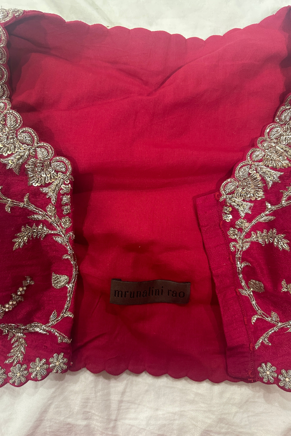 MRUNALINI RAO Red Embroidered Lehenga Set