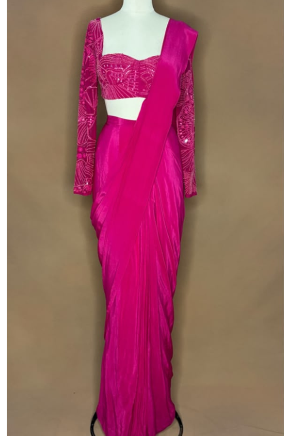 Sequin Pre-draped Saree