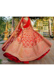 Sabyasachi red bridal lehenga