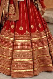 Sabyasachi red bridal lehenga