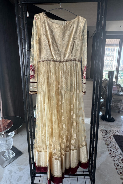 Tarun Tahiliani beige anarkali set