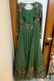 Astha Narang Green net anarkali set