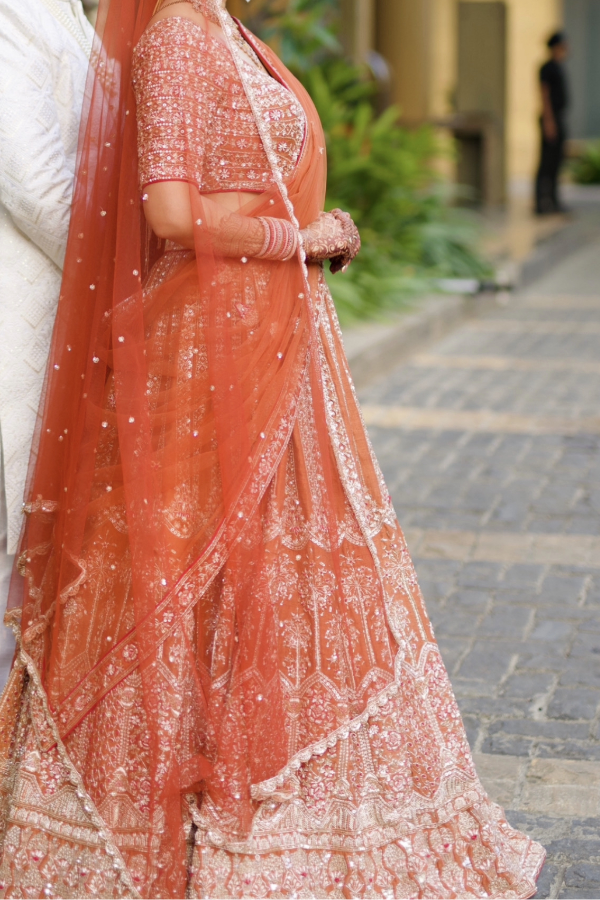 Pink And Orange Bridal Lehenga Choli (L0143) | Palkhi