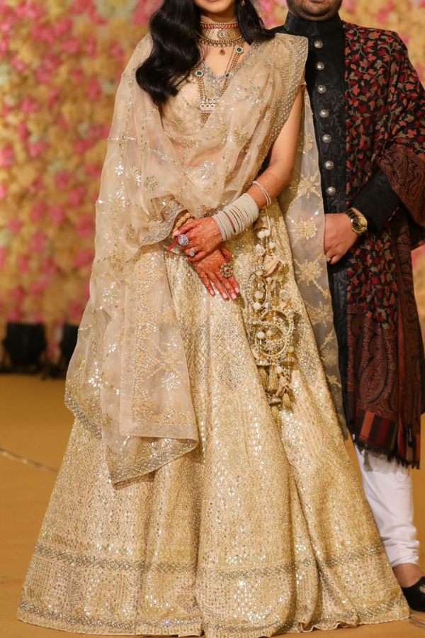 Seema gujral beige mirror work lehenga