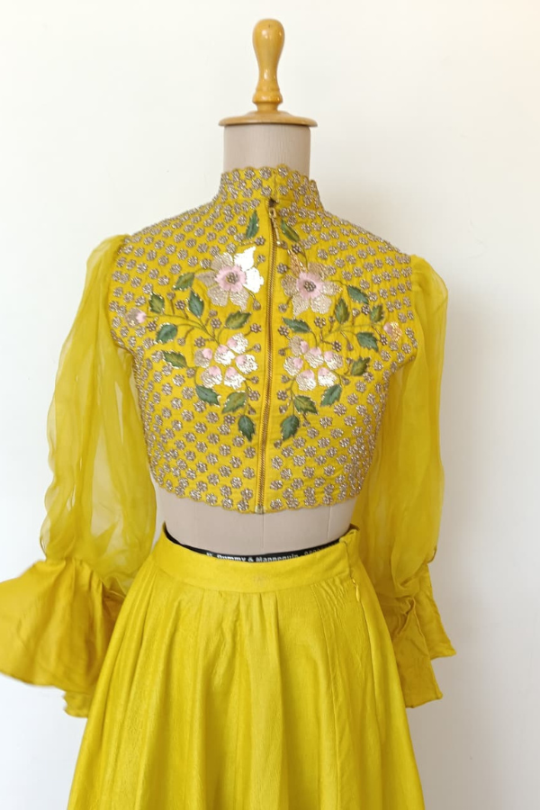 Yellow Floral lehenga set