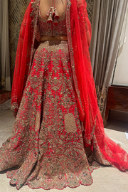 Dolly J red bridal lehenga