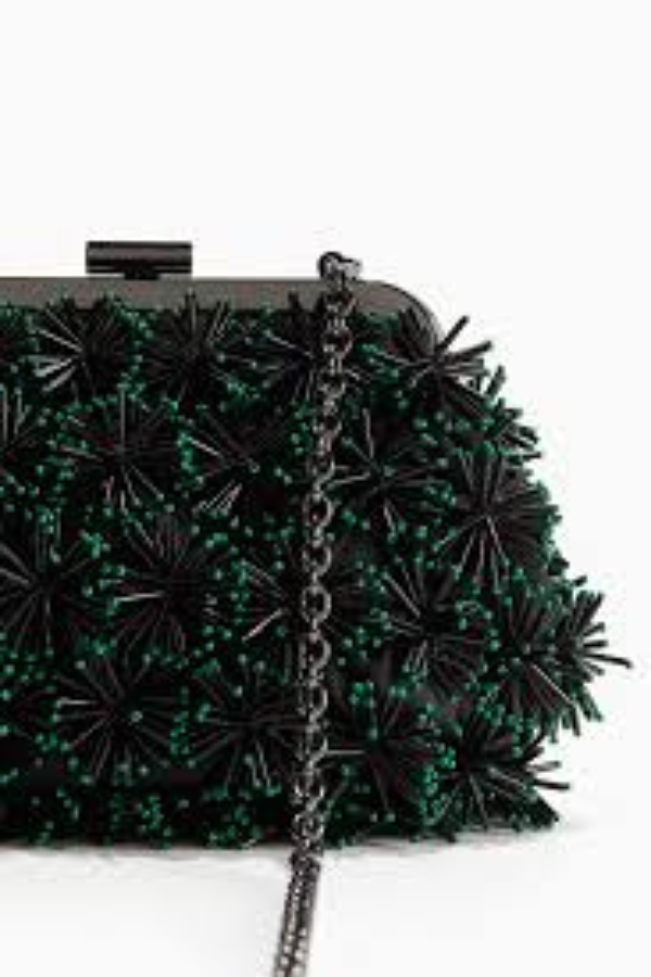 Anamika Khanna H M Detachable strap beaded clutch Kuro Clothing India