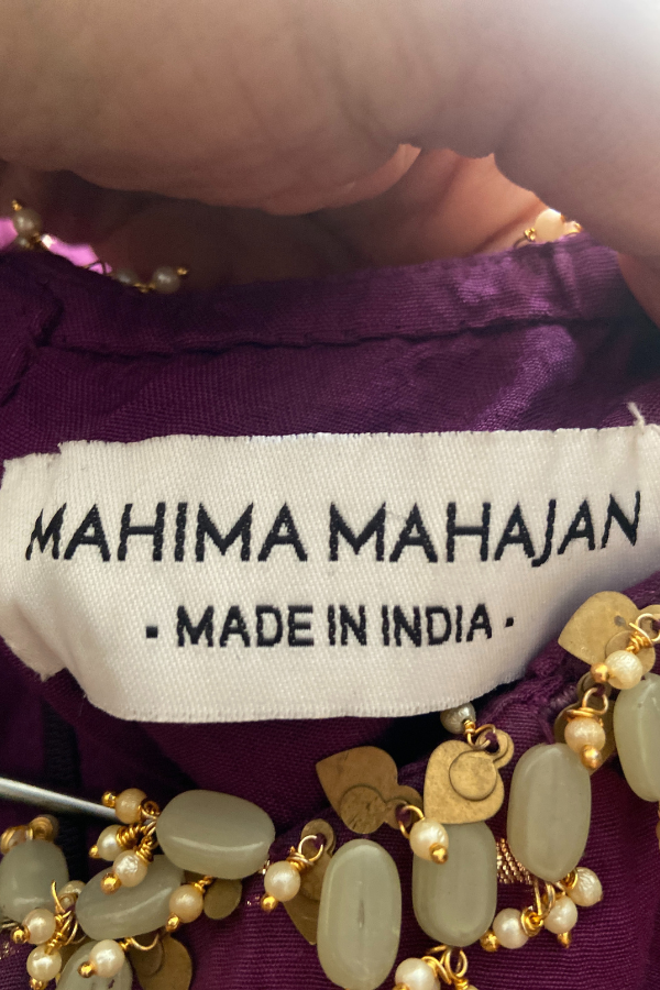 Mahima Mahajan purple banarsi Chanderi anarkali