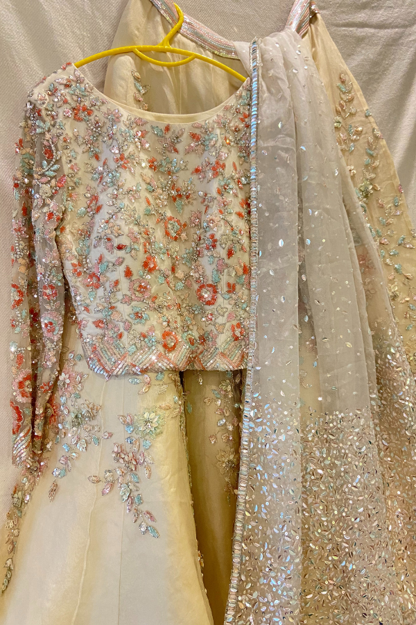 Manish Malhotra embellished white lehenga set