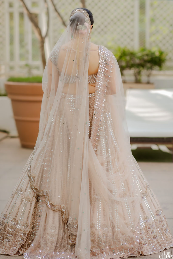 Surabhi Chopra pastel gold lehenga