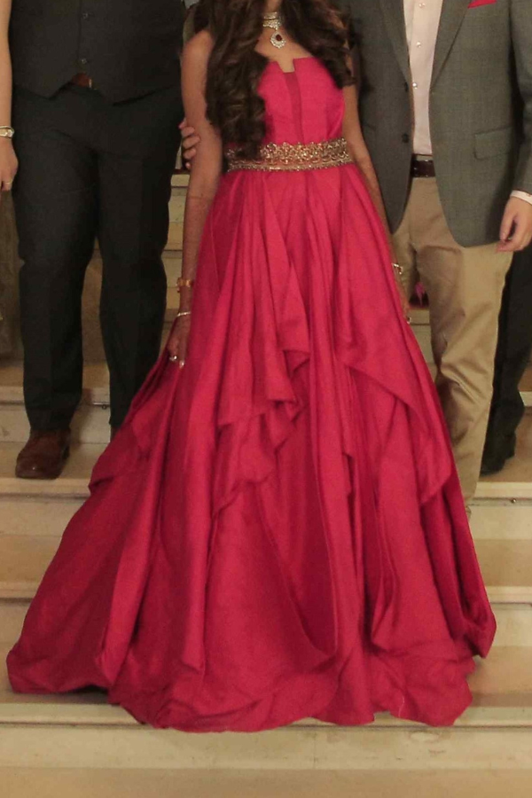 Shantanu & nikhil red gown