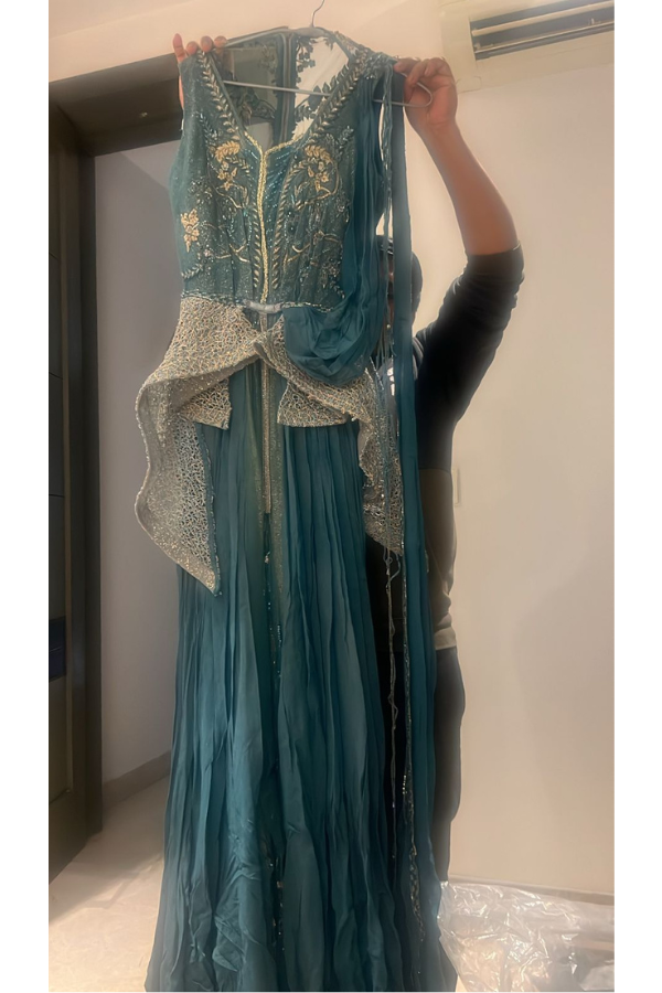 Sulakshana Monga teal embellished gown