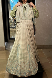 Tarun Tahiliani Mint embroidered kalidar anarkali set